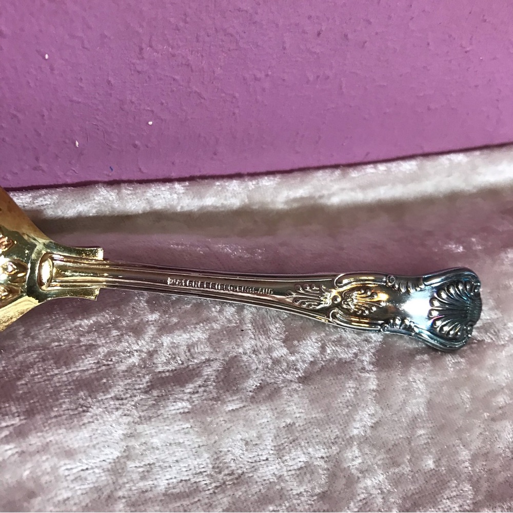 FREE * Vintage Silver Sheffield Spoon Fruit Compete Motif Antique Retro Serving - Picture 9 of 9